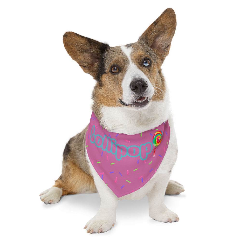 "Lollipop" Pink Sprinkles Dog Collar Bandana