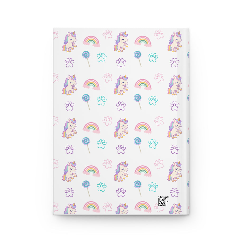White Unicorn & Rainbow Hardcover Journal