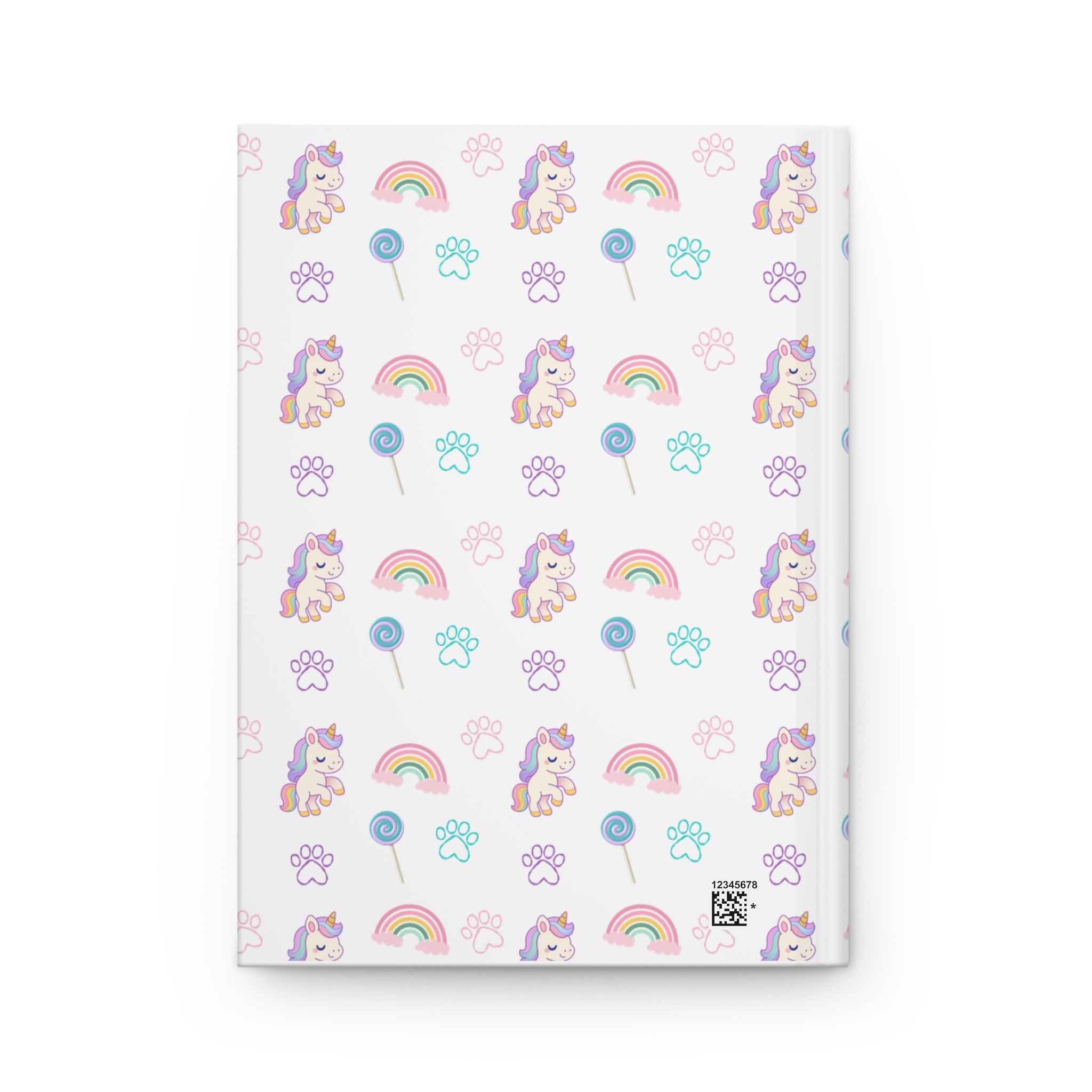 White Unicorn & Rainbow Hardcover Journal