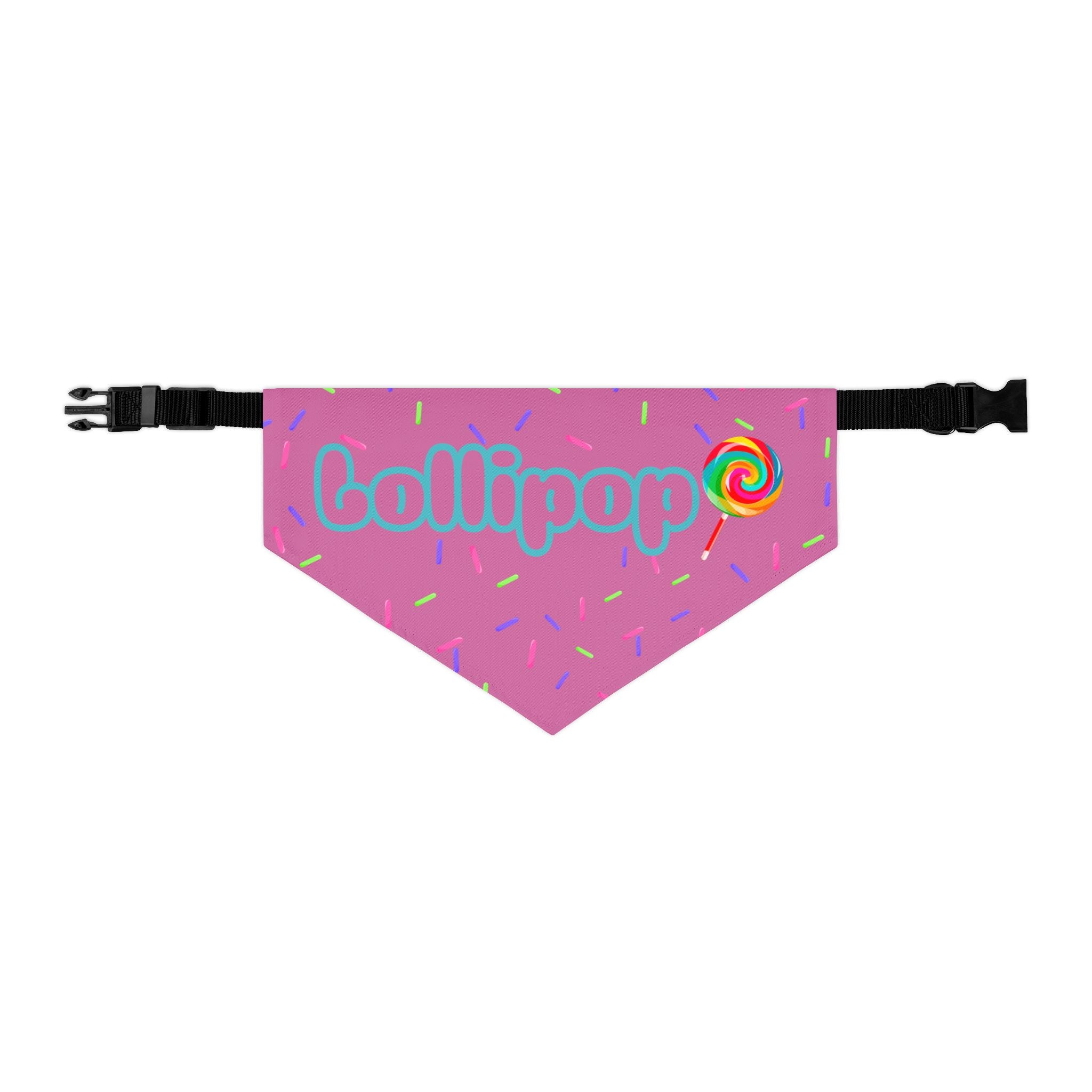 "Lollipop" Pink Sprinkles Dog Collar Bandana