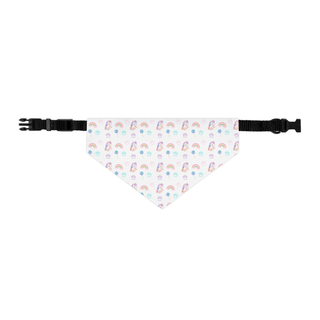 Pastel Rainbow Pet Bandana Collar — Cute Unicorn & Rainbow Pattern for Dogs & Cats
