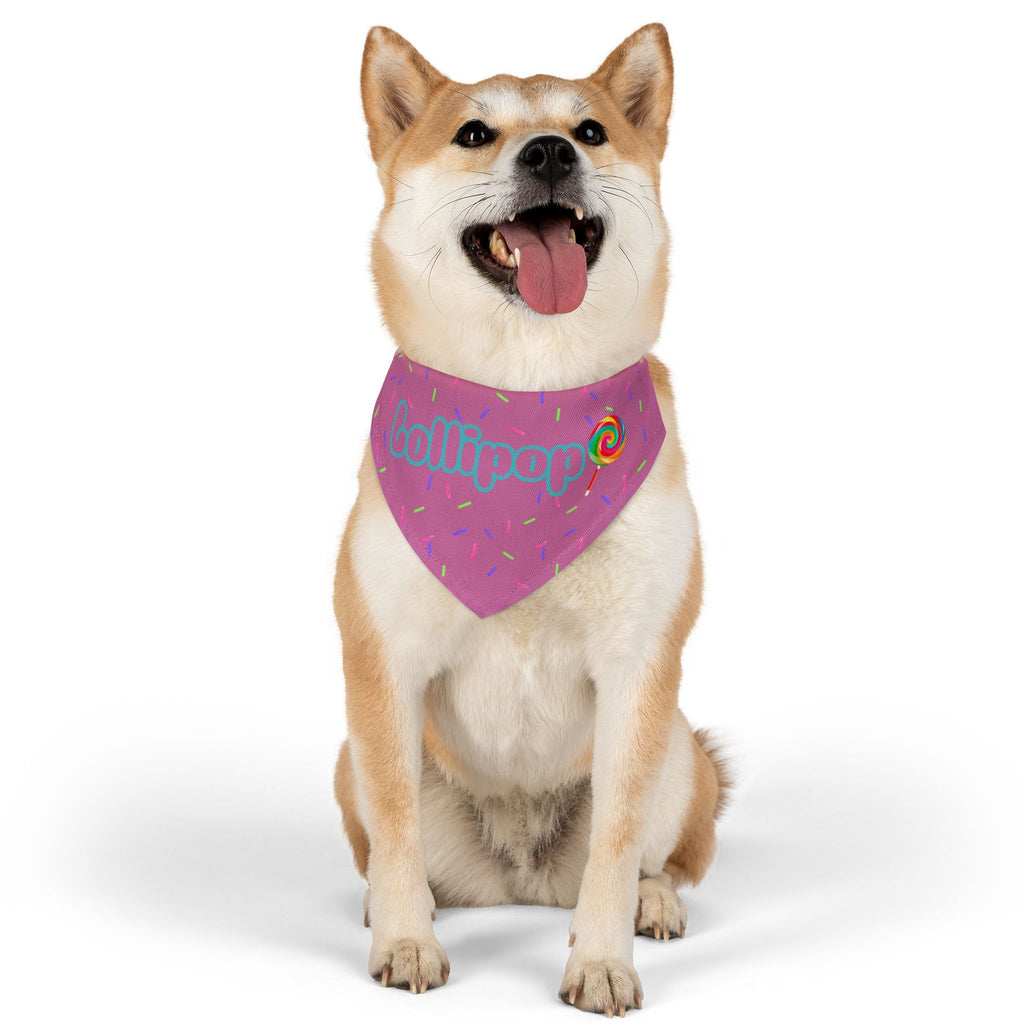 "Lollipop" Pink Sprinkles Dog Collar Bandana