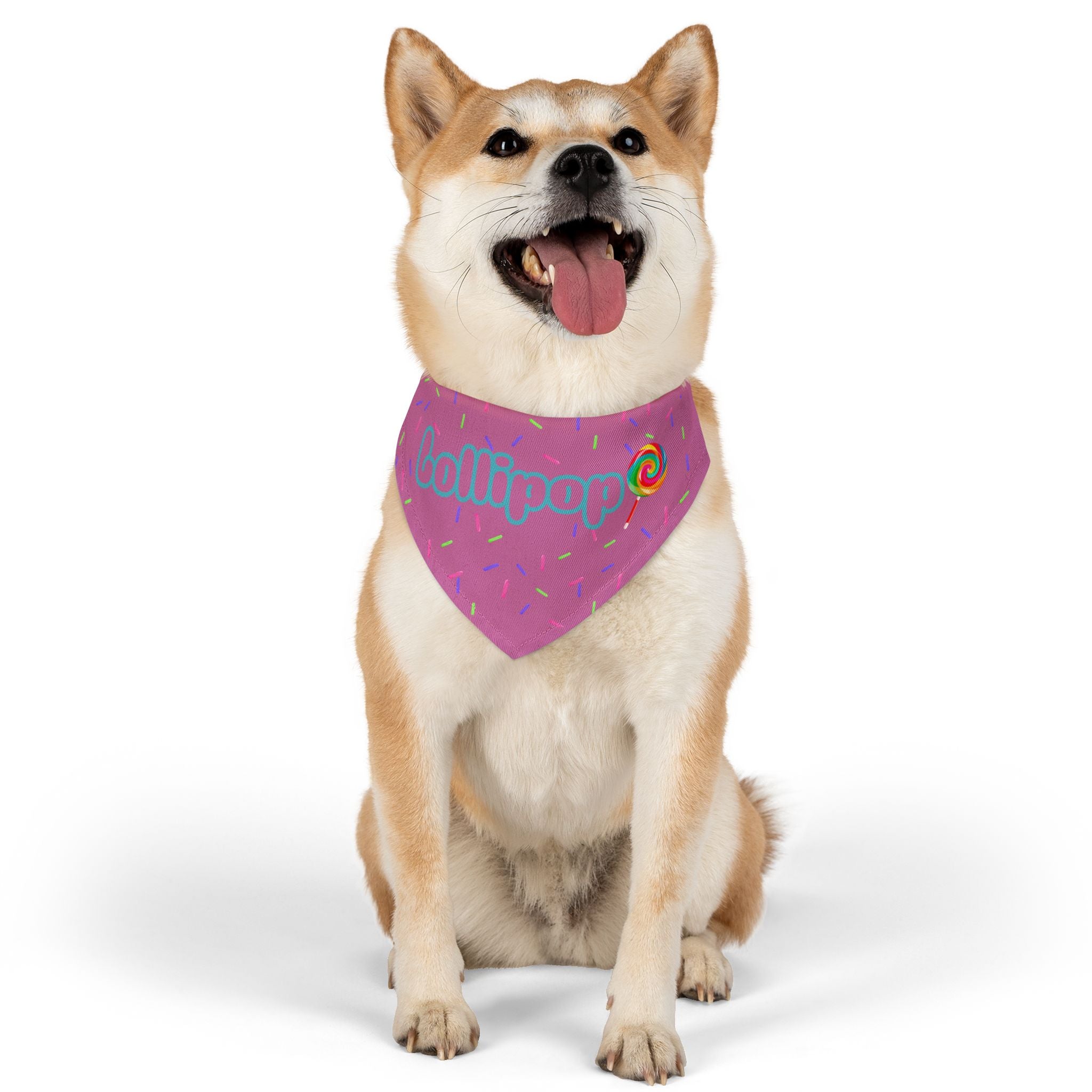 "Lollipop" Pink Sprinkles Dog Collar Bandana