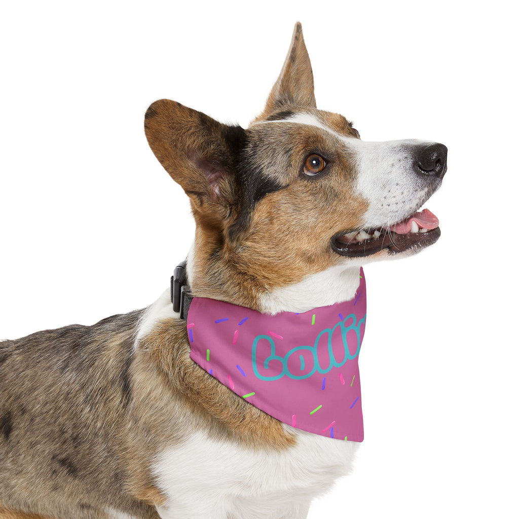 "Lollipop" Pink Sprinkles Dog Collar Bandana