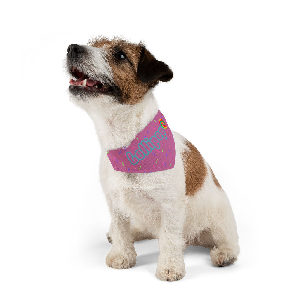 "Lollipop" Pink Sprinkles Dog Collar Bandana