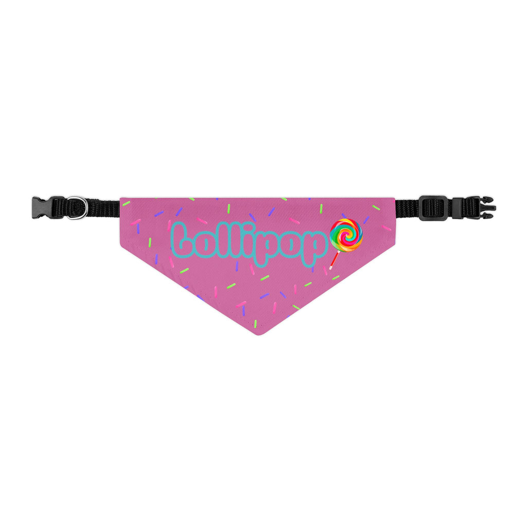 "Lollipop" Pink Sprinkles Dog Collar Bandana
