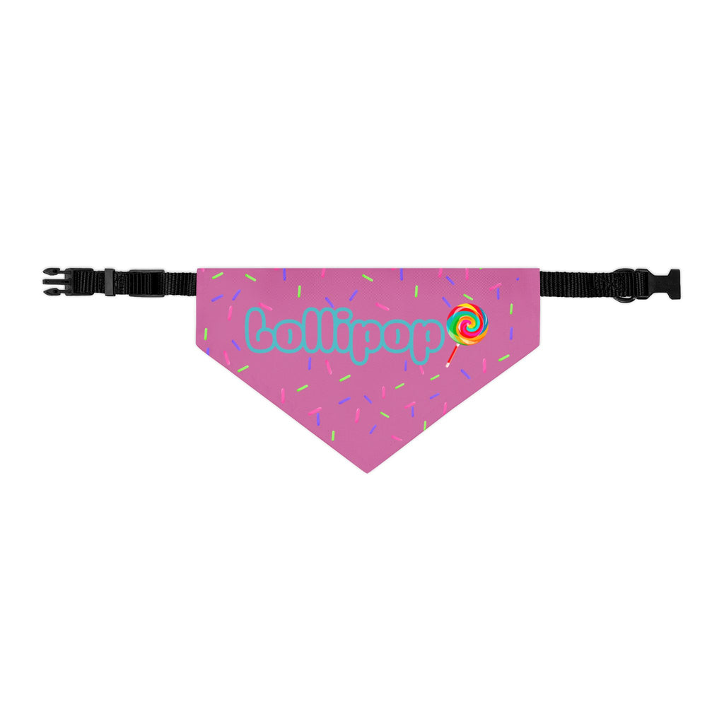 "Lollipop" Pink Sprinkles Dog Collar Bandana
