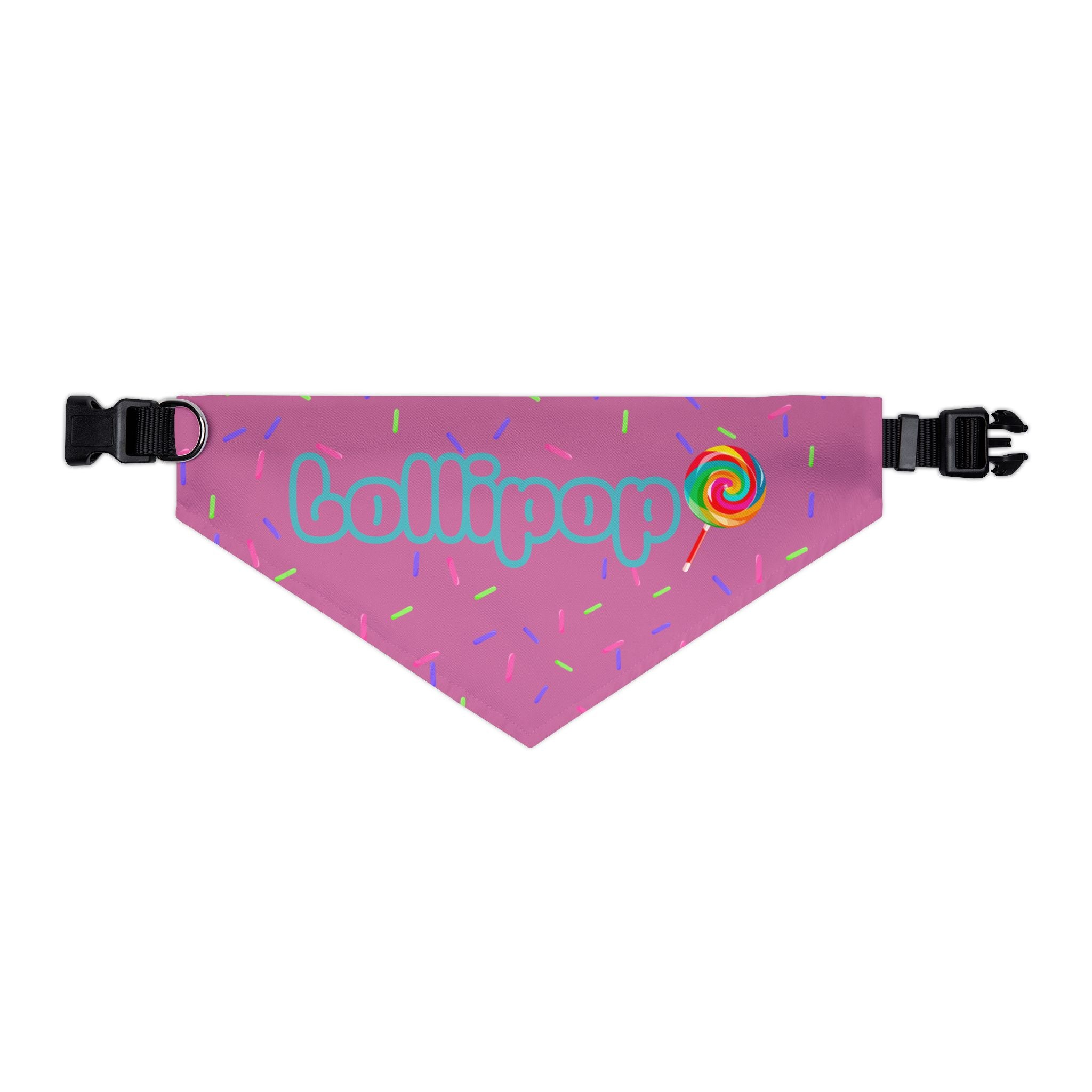 "Lollipop" Pink Sprinkles Dog Collar Bandana