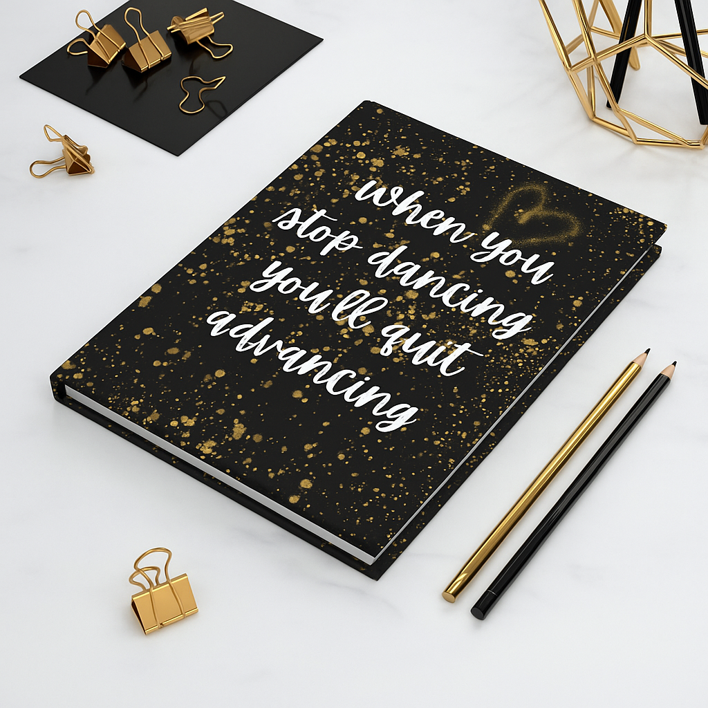 Inspirational Hardcover Journal Matte Black & Gold